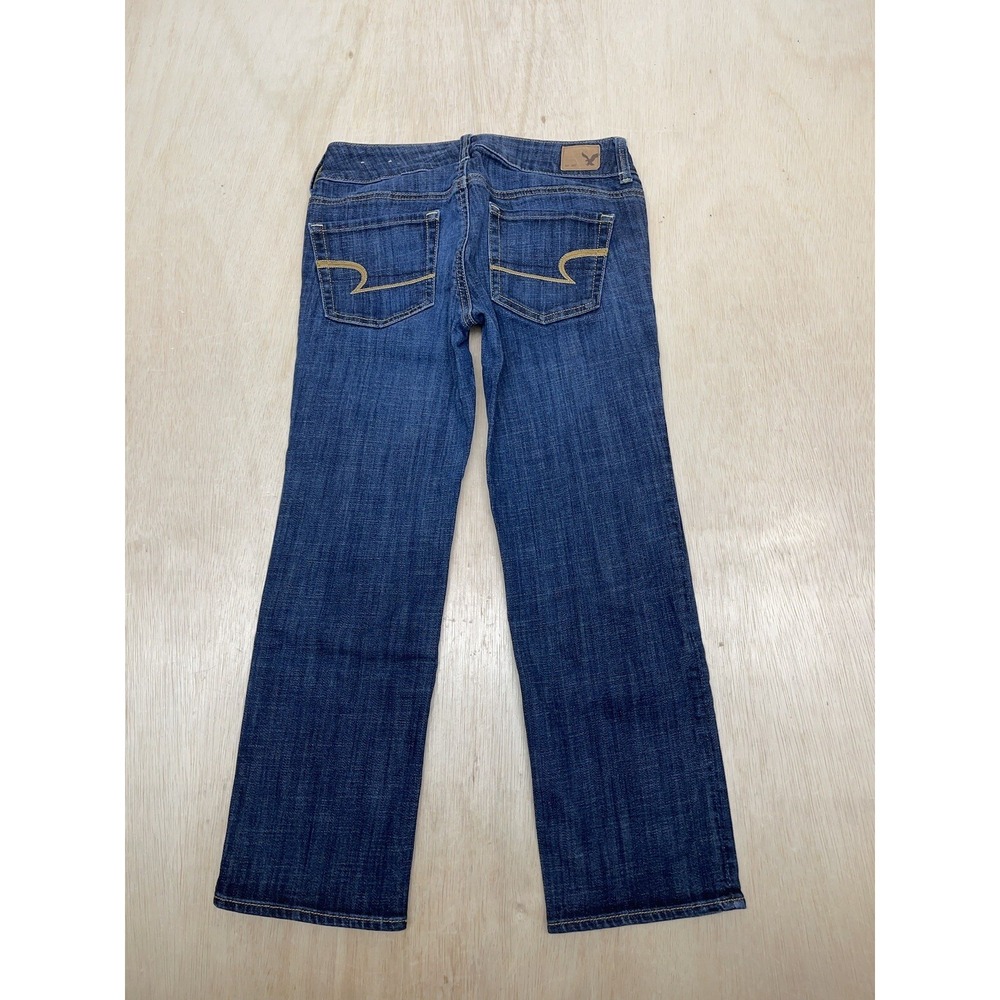 American Eagle Artist Crop Jeans Women‎ Sz 2 (28x23) Stretch Double Button Denim - Picture 2 of 9